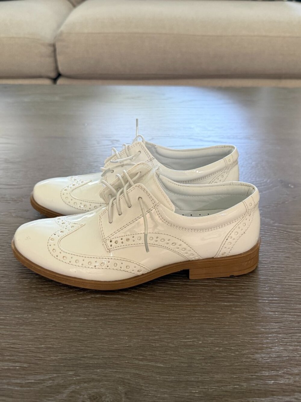WORN ONCE Boys White Communion dress shoes size EU 33/ US 1.5/2